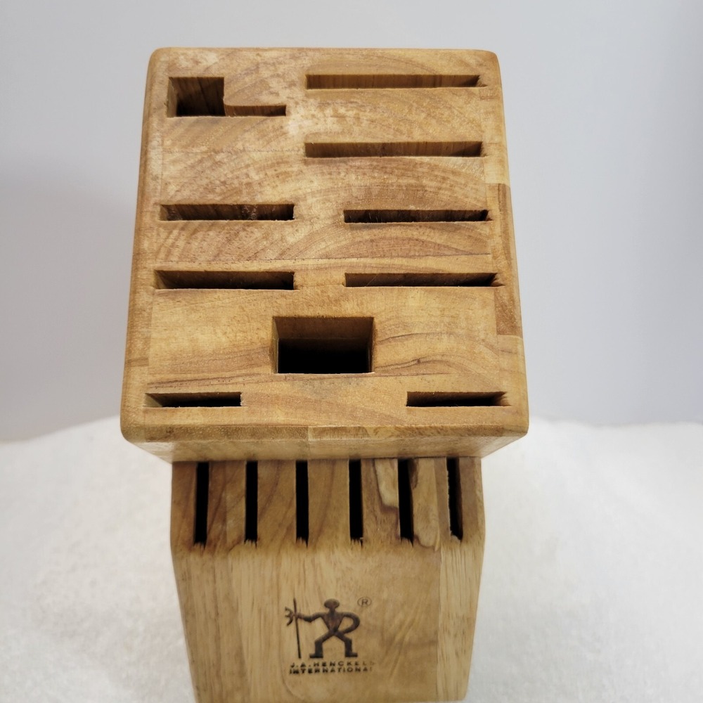 J A Henckels International Knife Block 16 Slot Wood Storage Counter  Top Footed